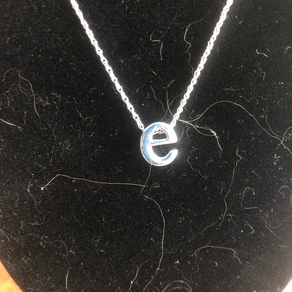 Sterling Silver Initial E Necklace - Picture 3 of 6